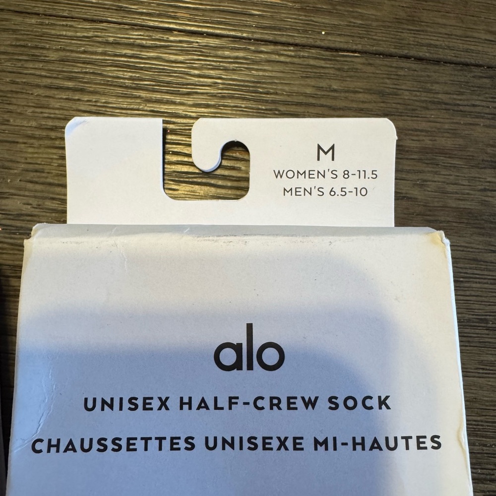 ALO Yoga Pink and Black Unisex Half-Crew Socks - Picture 3 of 5